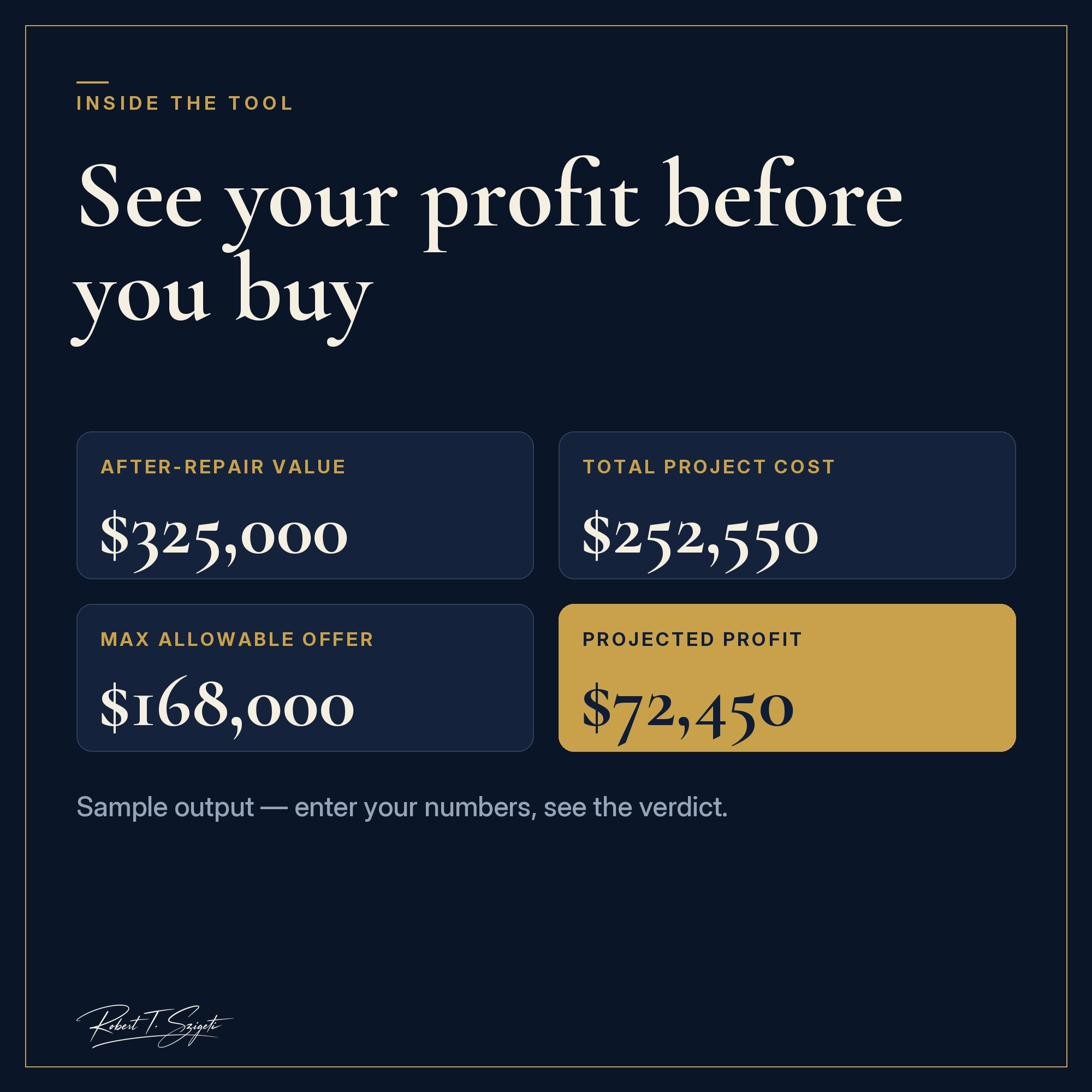 See your profit, ARV, and max offer