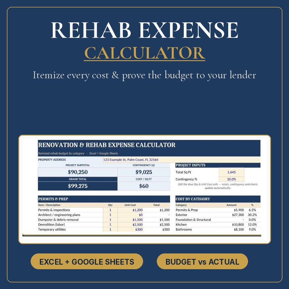 Rehab Expense Calculator