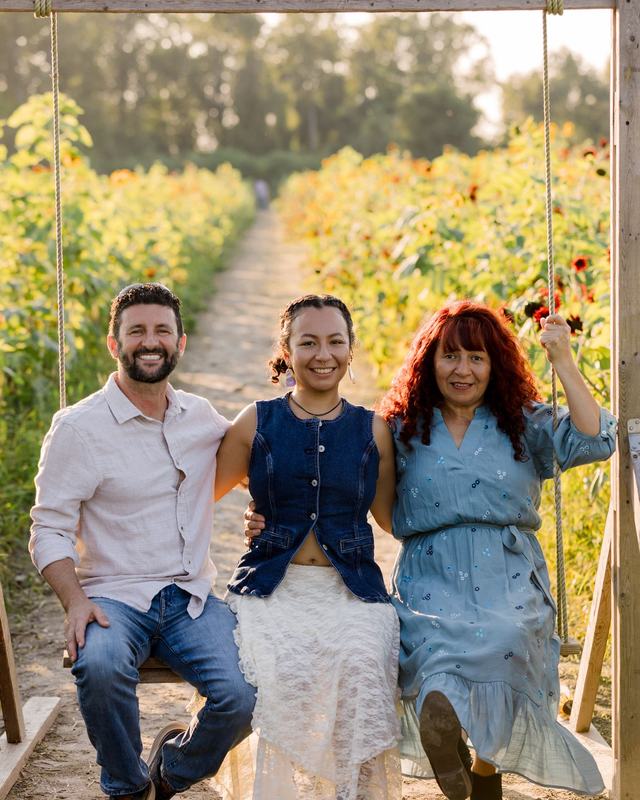 Robert with his wife and daughter